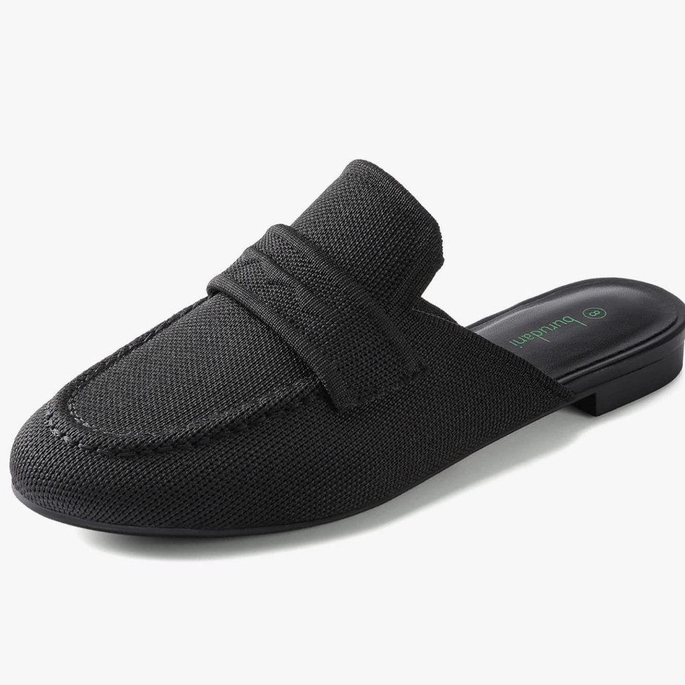 🖤 Women's Knit Mules Comfortable Round Toe Casual Slip On Mules Size 7